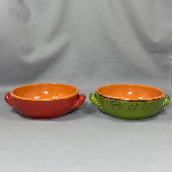 De Silva Earthenware Terracotta Pottery Glazed Green Casserole Chili Bowl Italy - Picture 3 of 13